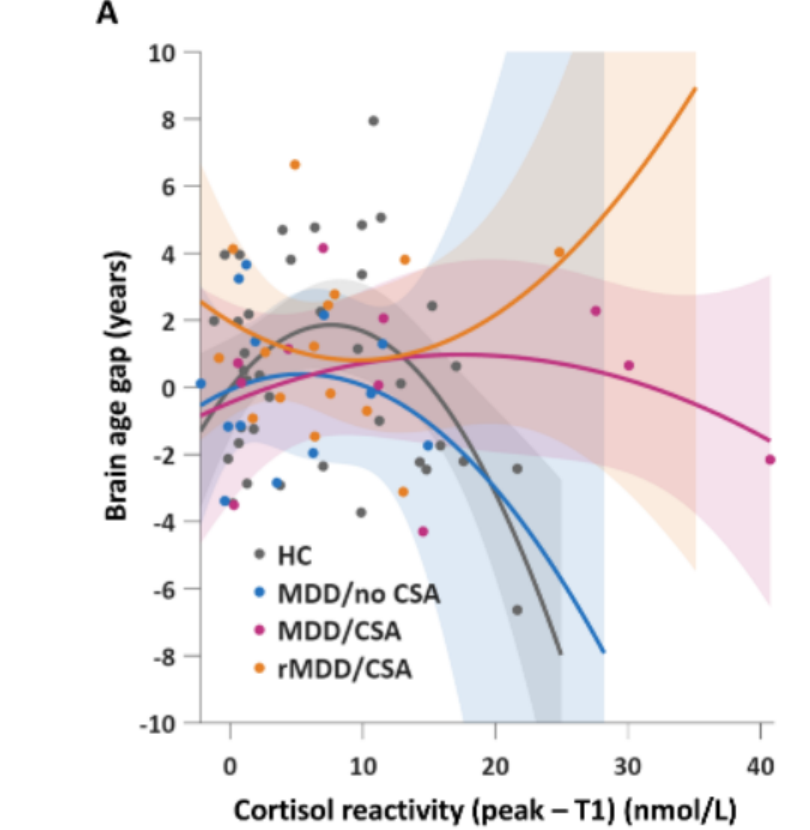 Brain age gap and cortisol reactivity, Figure 4A